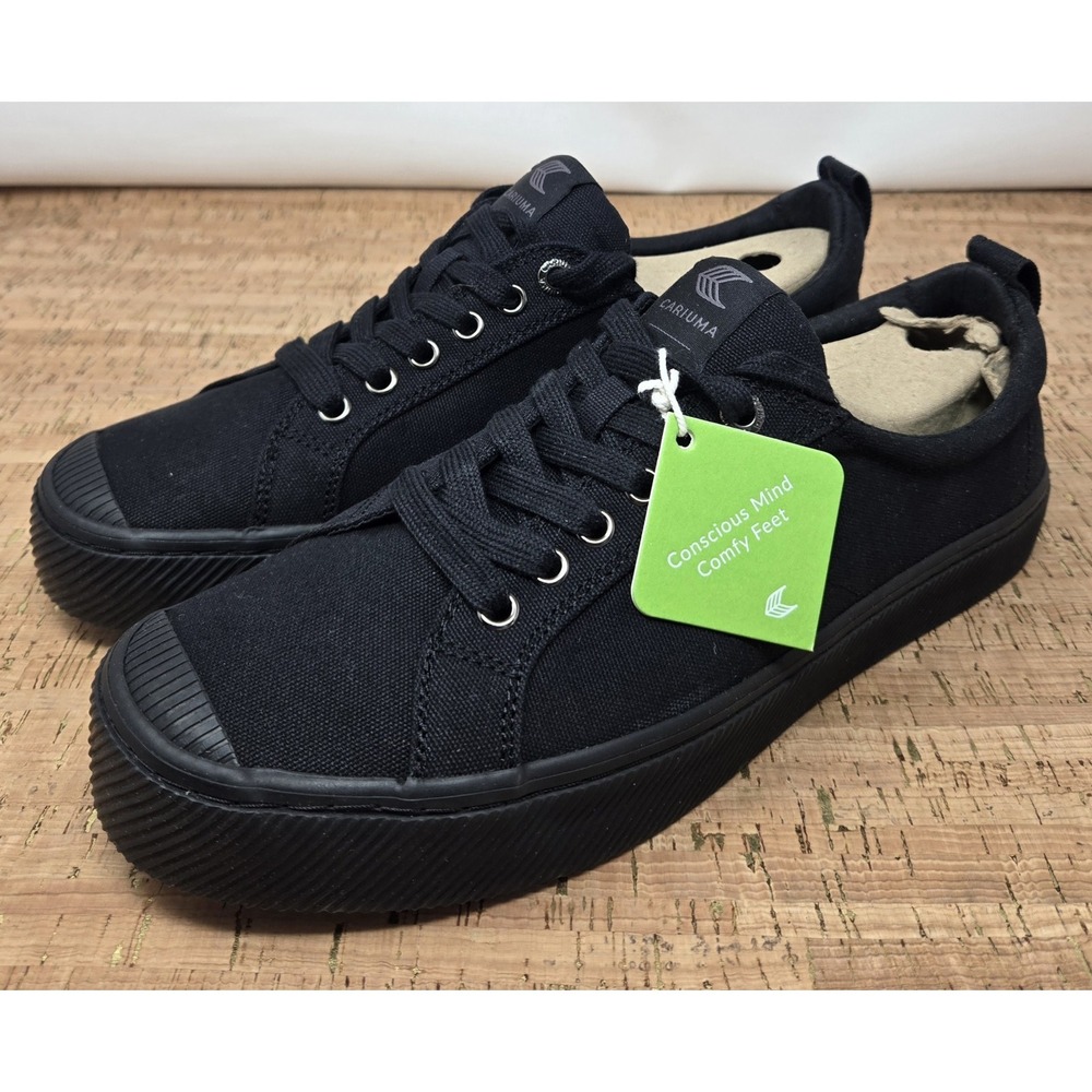 CARIUMA OCA Low All Black Canvas Sneakers Mens US 10 Womens 11.5 Shoes